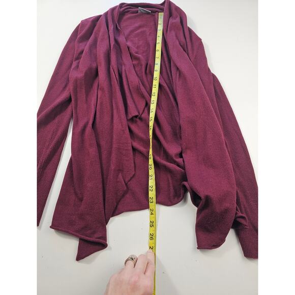 Jofit small S serenity cardigan burgandy red EUC open front sweater warm casual - Picture 8 of 9